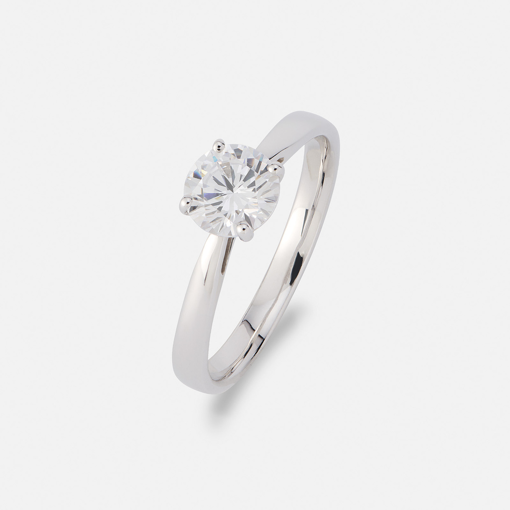 Solitärring 18k vitguld med 1,0 ct labbodlad diamant - 18