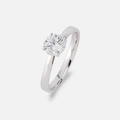 Solitärring 18k vitguld med 1,0 ct labbodlad diamant - 15,5