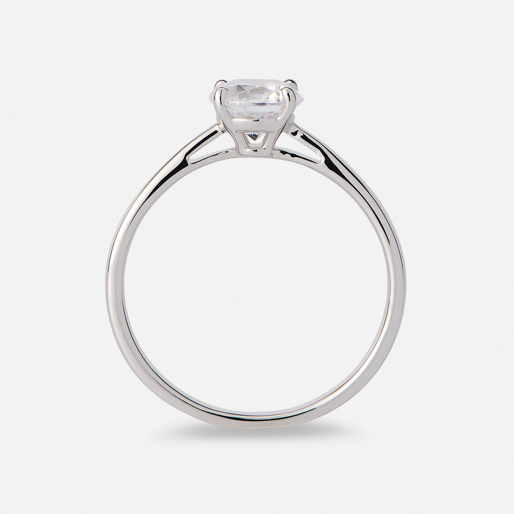 Solitärring 18k vitguld med 1,0 ct labbodlad diamant - 18