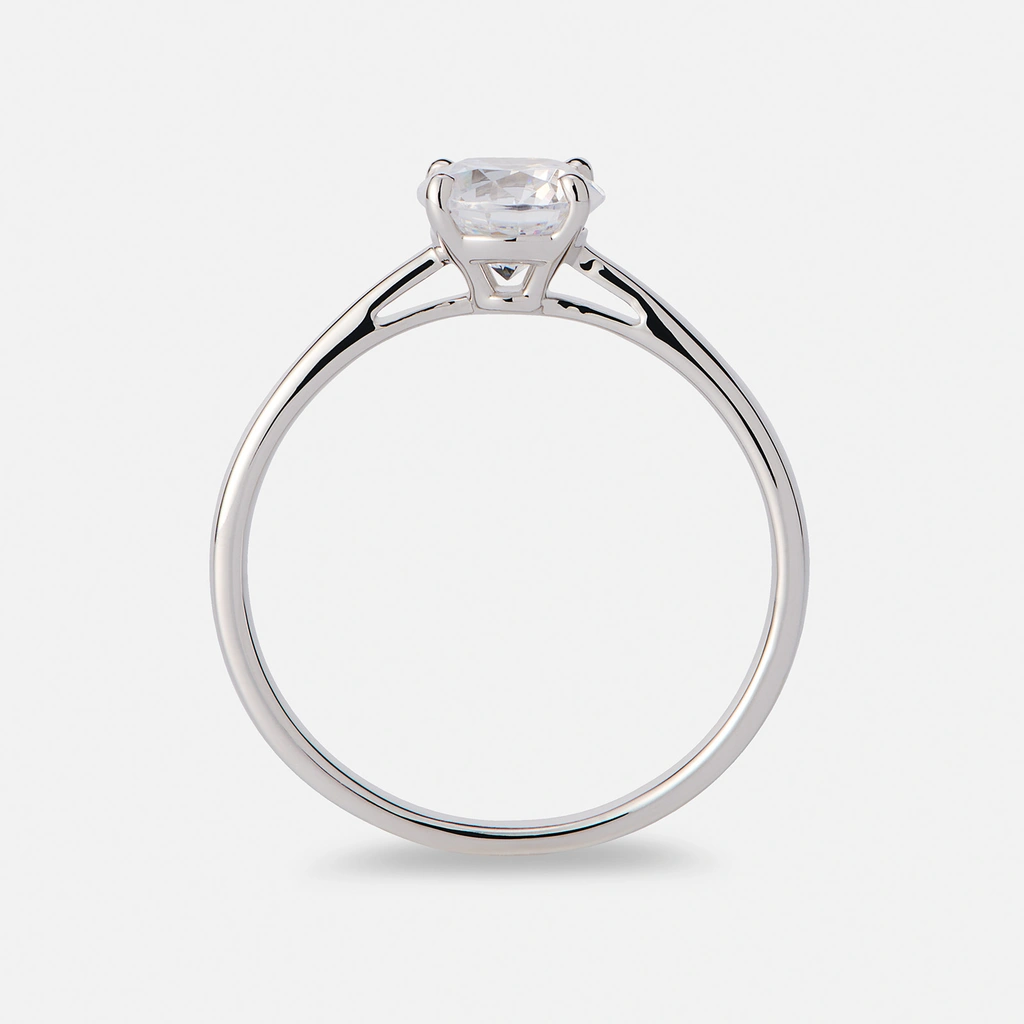Solitärring 18k vitguld med 1,0 ct labbodlad diamant - 15,5
