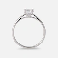 Solitärring 18k vitguld med 1,0 ct labbodlad diamant - 15,5