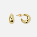 Guldfärgade örhängen, docerade hoops - 15 mm