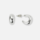 Silverfärgade örhängen, docerade hoops - 15 mm