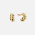 Guldfärgade örhängen, C-hoops croissant - 19 mm