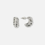 Silverfärgade örhängen, C-hoops croissant - 19 mm