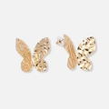 Guldfärgade örhängen, stor fjäril - 19 mm