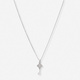 Silverfärgat halsband, nyckel & fyrklöver - 42+7 cm
