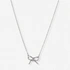 Silverfärgat halsband, rosett med kristaller - 42+7 cm