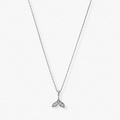 Silverfärgat halsband, delfinfena - 42+7 cm