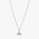 Silverfärgat halsband, delfinfena - 42+7 cm