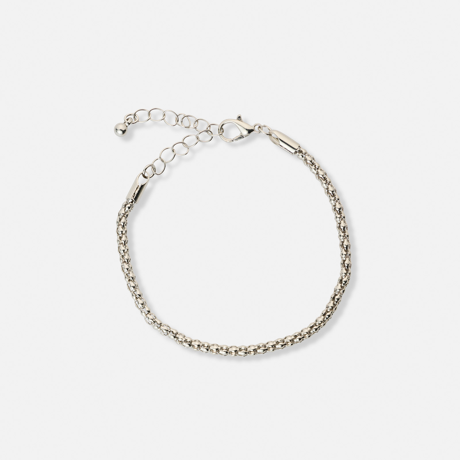 3-pack silverfärgade armband - 17,5+5 cm