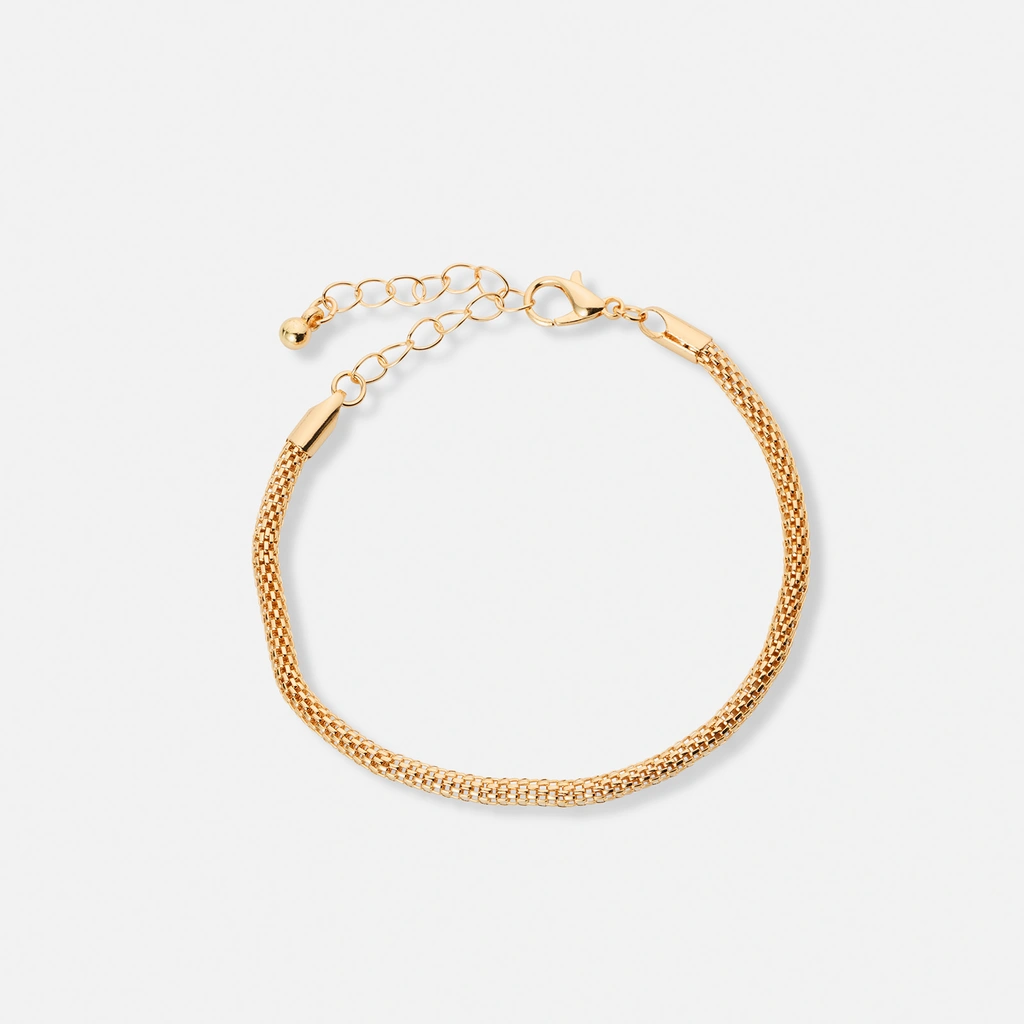 3-pack guldfärgade armband - 17,5+5 cm