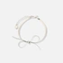 Silverfärgat armband, ormkedja med rosett - 17+6 cm