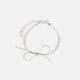 Silverfärgat armband, ormkedja med rosett - 17+6 cm