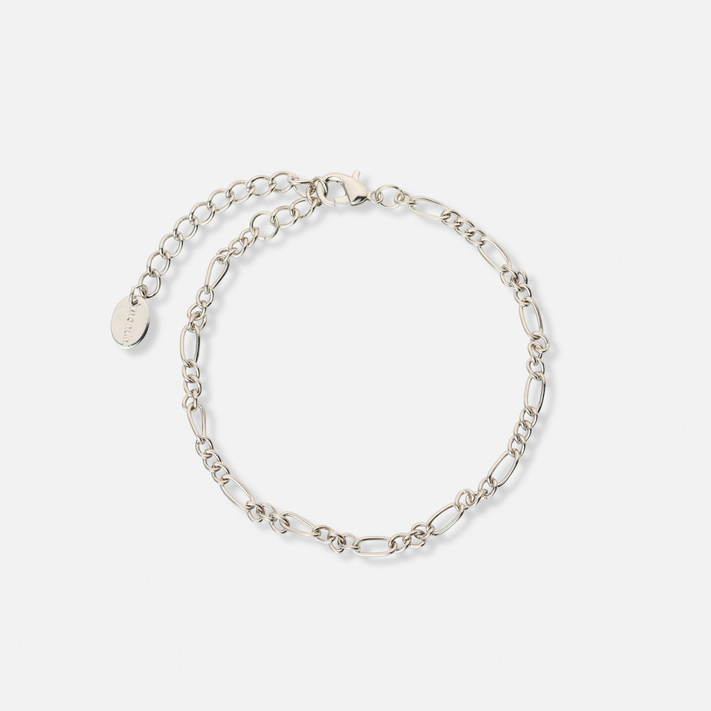 3-pack silverfärgade armband - 17,5+5 cm