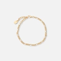 3-pack guldfärgade armband - 19,5+5 cm