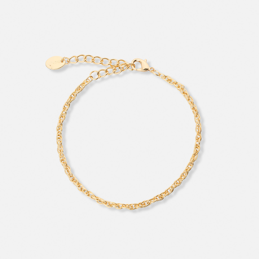 3-pack guldfärgade armband - 17,5+5 cm