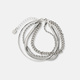Silverfärgade armband, 3 kedjor och bangle - 17+5 cm