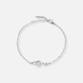 Silverfärgat armband, G-klav - 17+5 cm