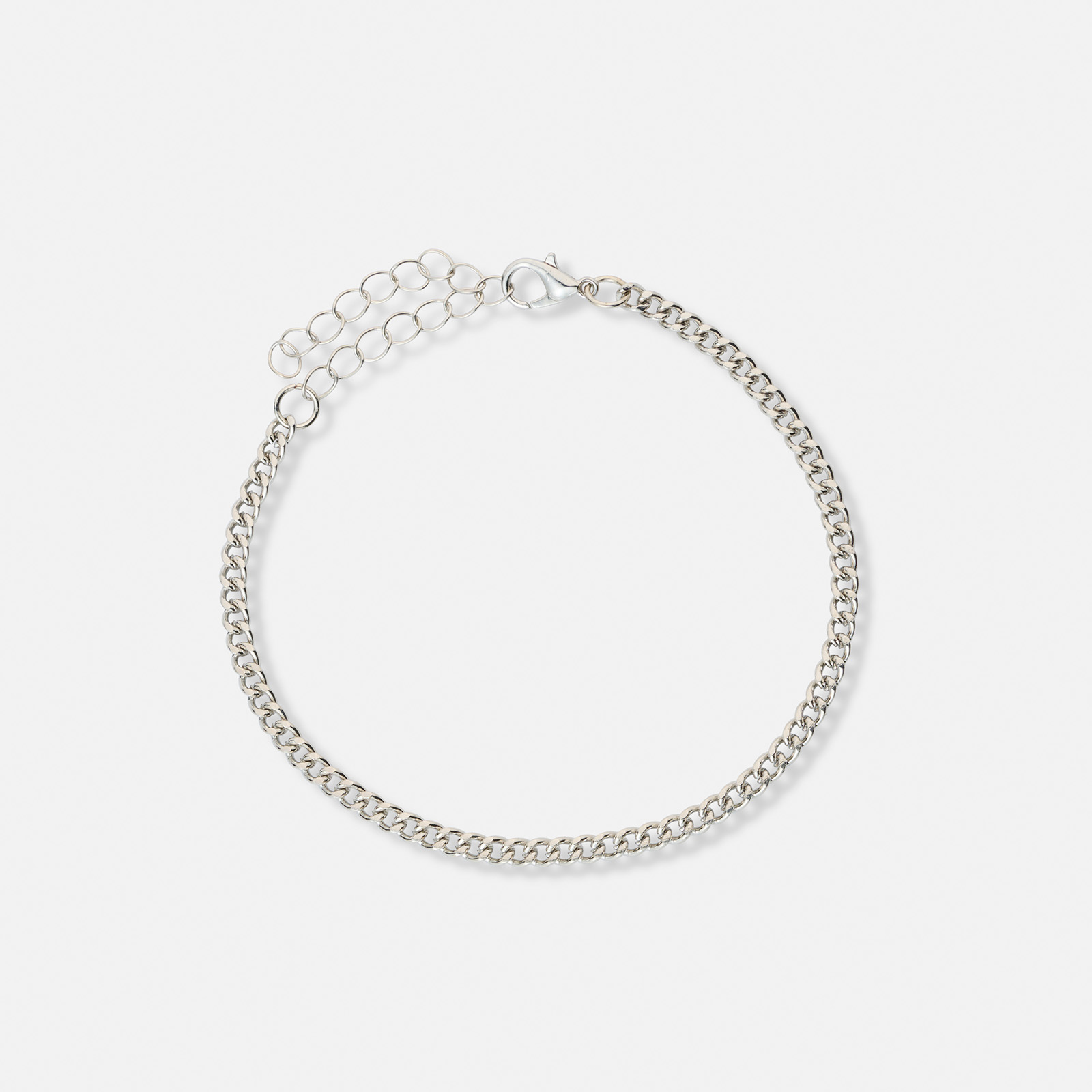 5-pack silverfärgade armband - 17+5 cm