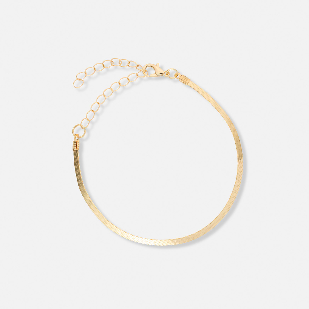 5-pack guldfärgade armband - 17+5 cm