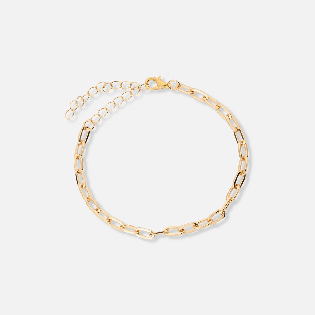 5-pack guldfärgade armband - 17+5 cm