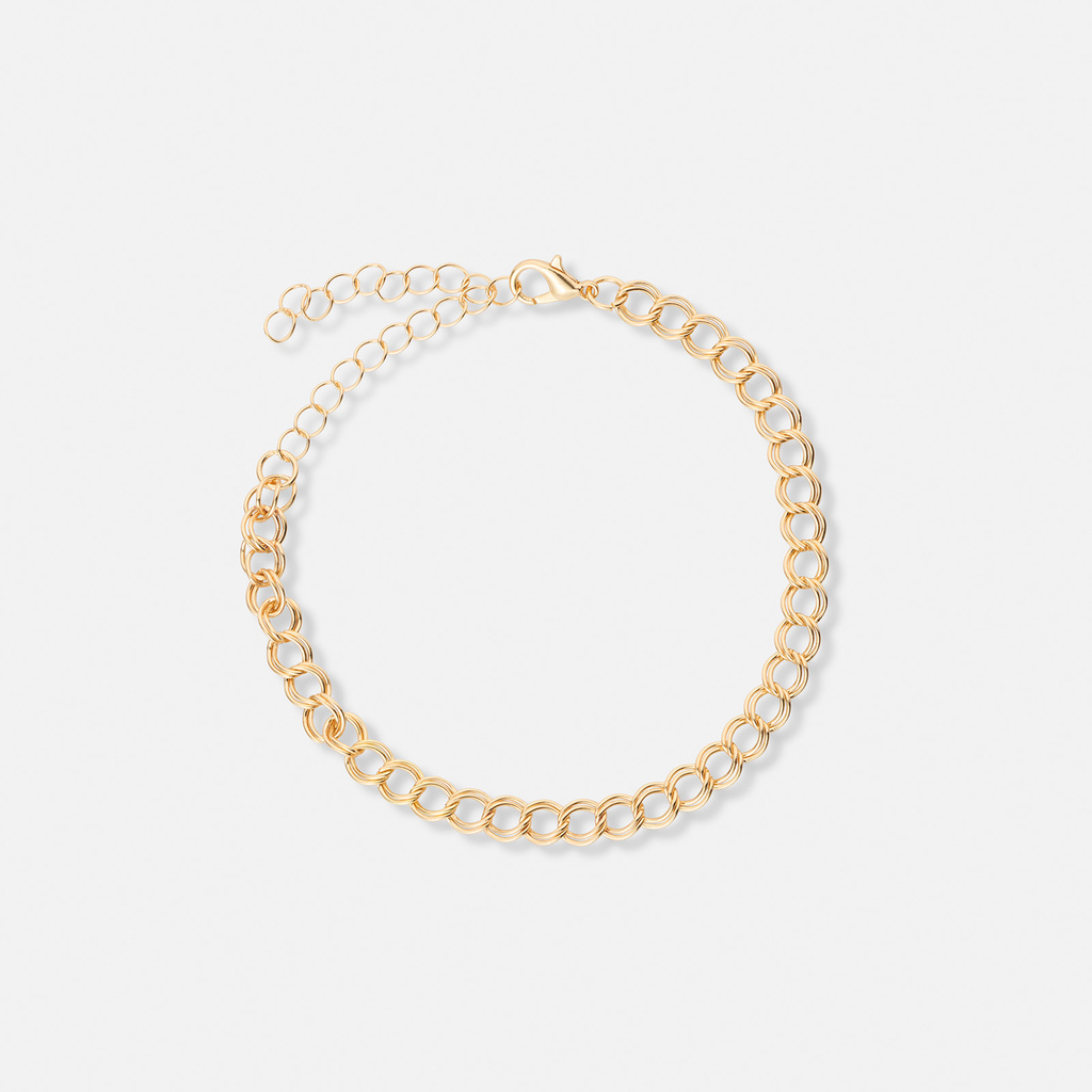 5-pack guldfärgade armband - 17+5 cm