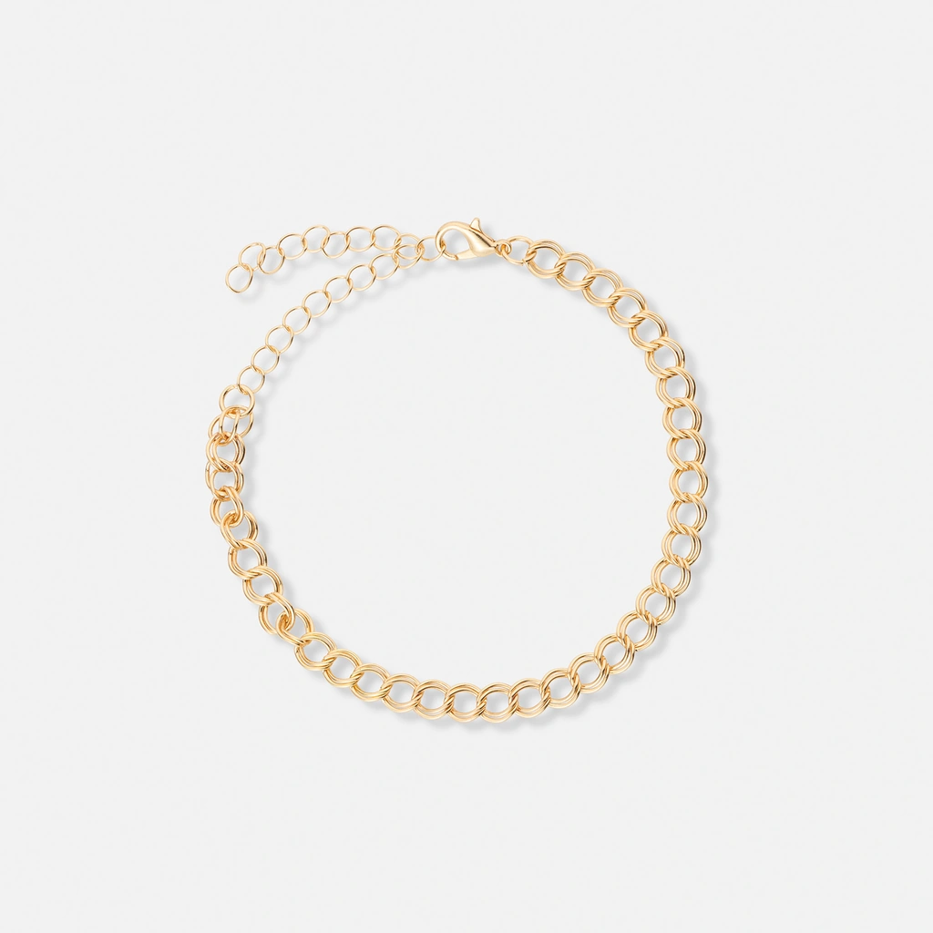 5-pack guldfärgade armband - 17+5 cm