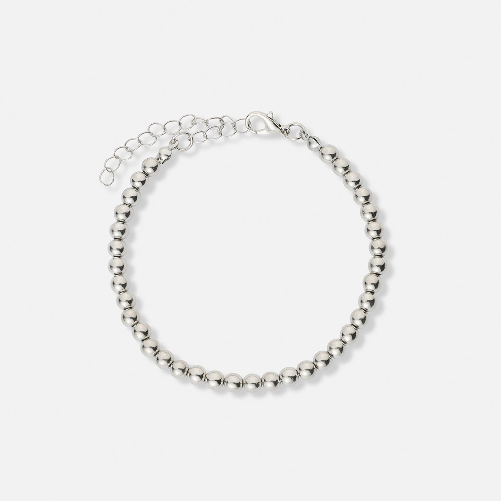 5-pack silverfärgade blandade armband - 17+5 cm