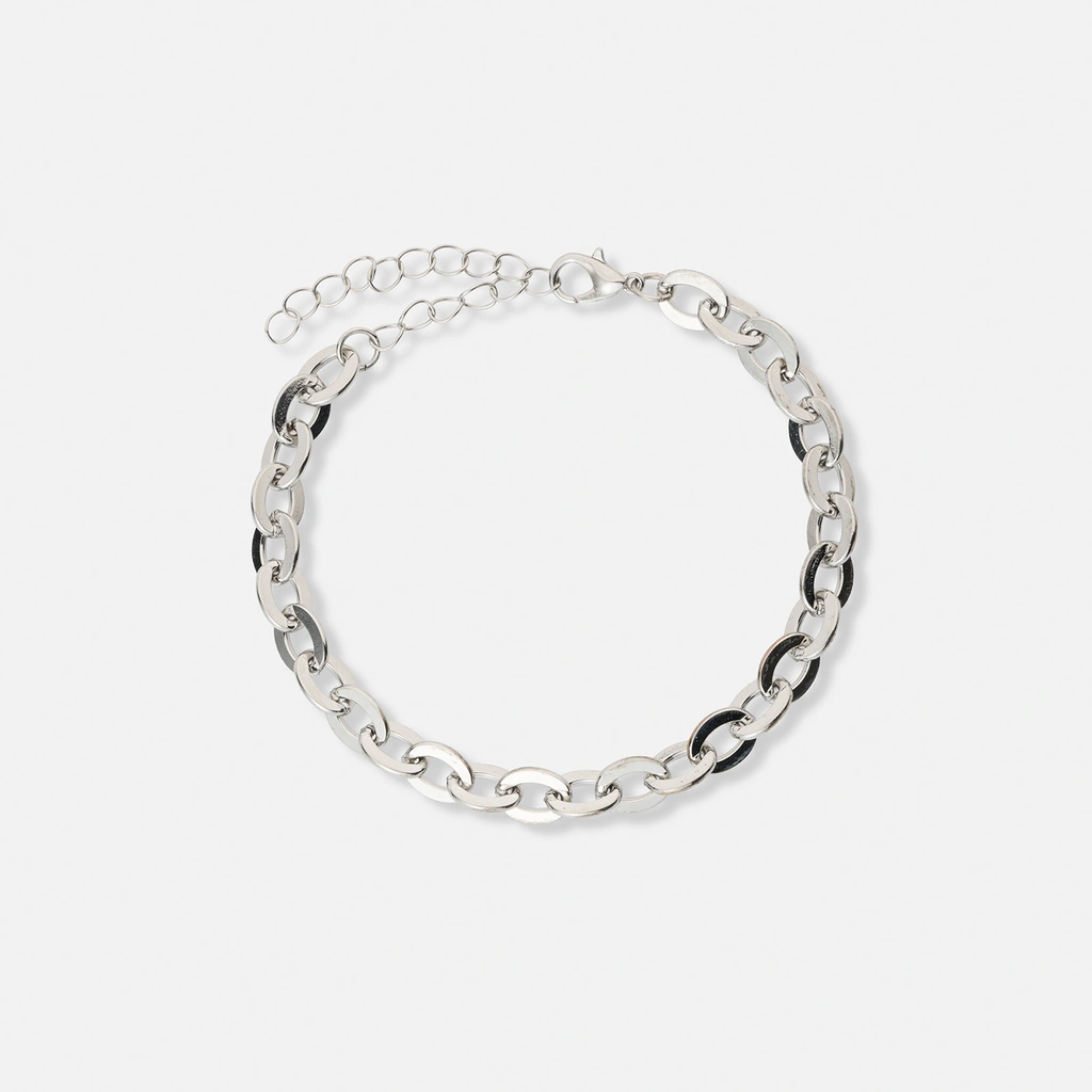 5-pack silverfärgade blandade armband - 17+5 cm