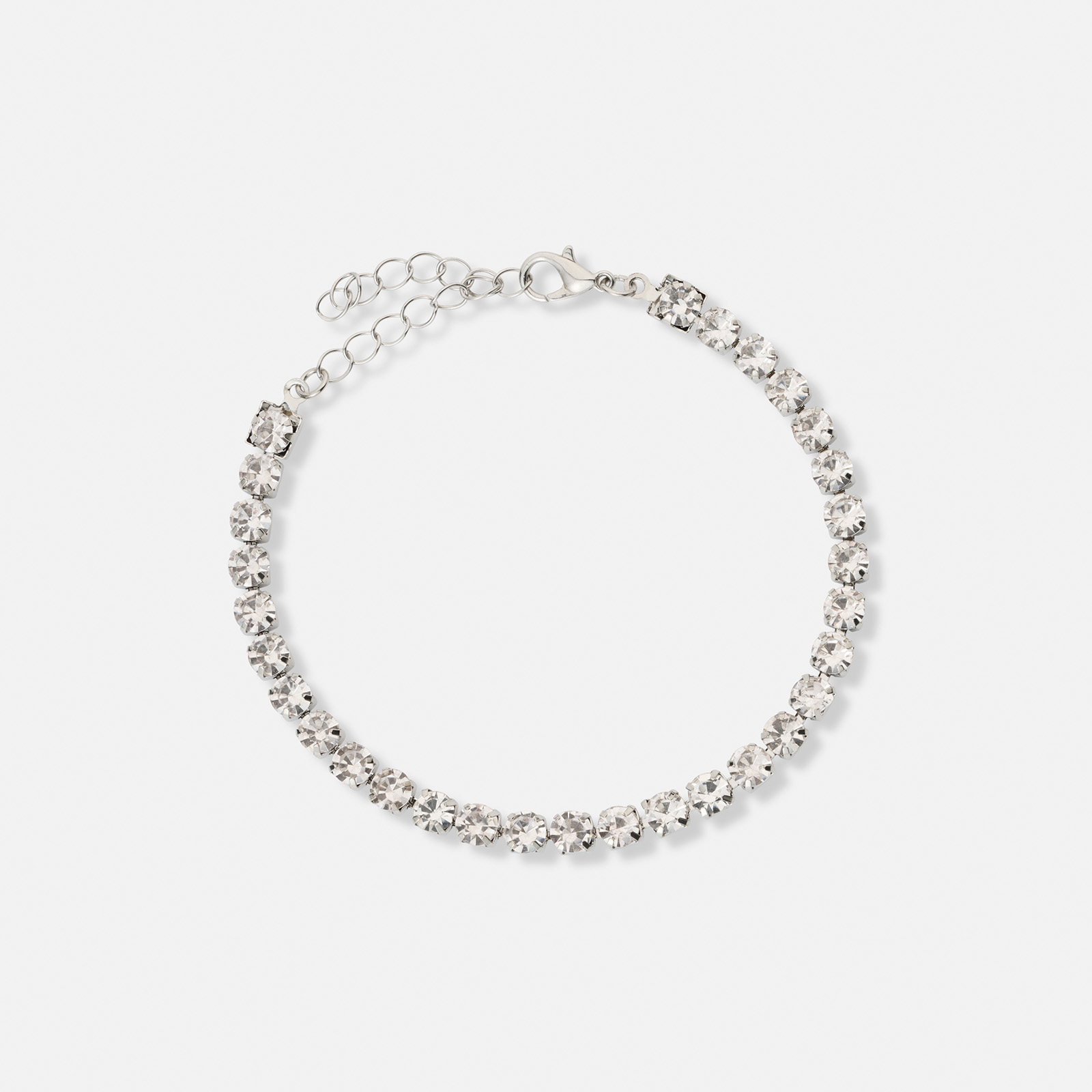 5-pack silverfärgade blandade armband - 17+5 cm