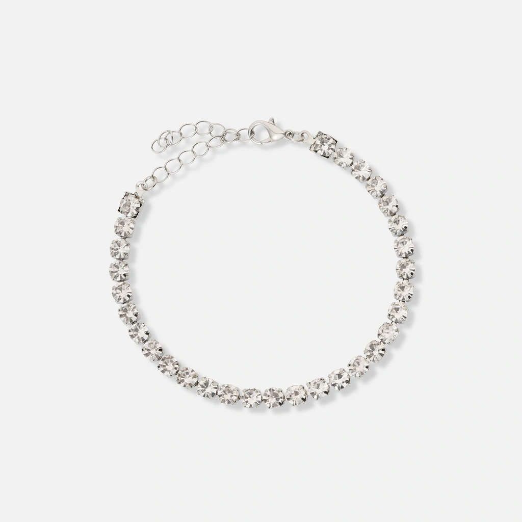 5-pack silverfärgade blandade armband - 17+5 cm