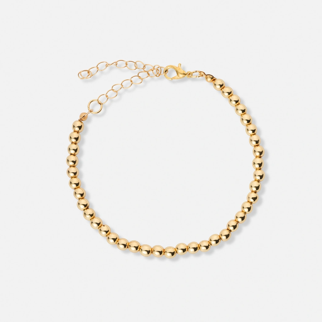 5-pack guldfärgade blandade armband - 17+5 cm