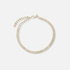 Guldfärgat armband, dubbelt tennisarmband - 18+5cm