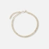 Guldfärgat armband, dubbelt tennisarmband - 18+5cm