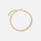 Guldfärgat armband, dubbelt tennisarmband - 18+5cm