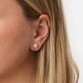 Silverfärgade örhängen, clips med syntetisk pärla - 5 mm
