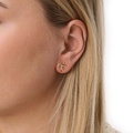 Guldfärgade örhängen, clips med fyrklöver - 10 mm