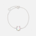 Silverarmband för barn, hästsko färgade stenar - 13+3cm