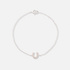 Silverarmband för barn, hästsko vita stenar - 13+3cm