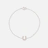 Silverarmband för barn, hästsko vita stenar - 13+3cm