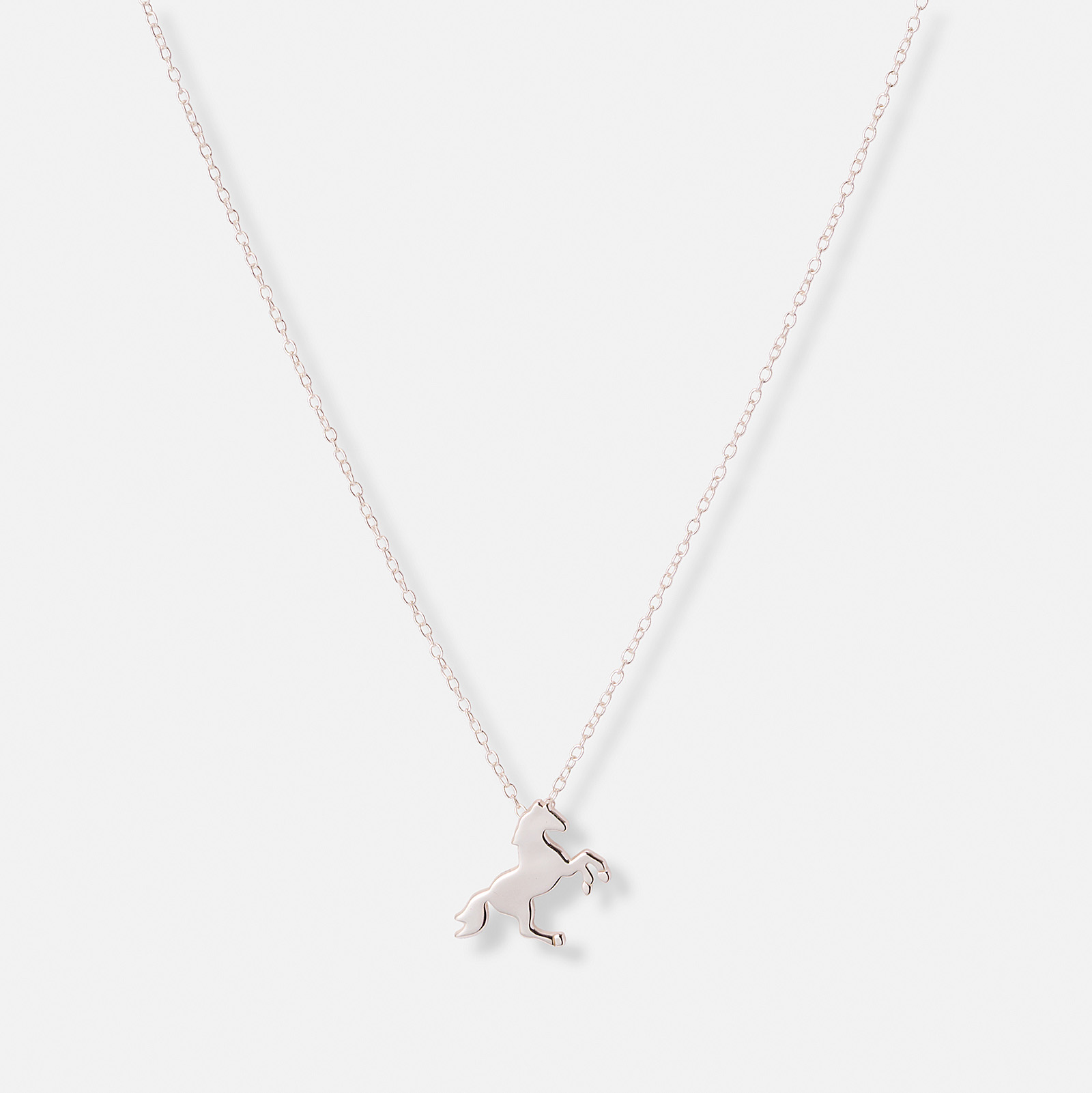 Silverhalsband för barn, stiliserad häst - 36+2cm
