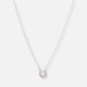 Silverhalsband för barn, hästsko vita stenar - 36+2cm