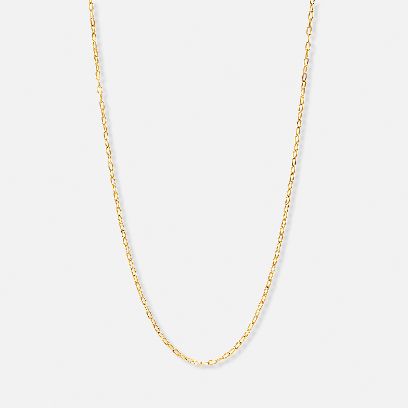 Guldpläterat stålhalsband Paperclip 2mm