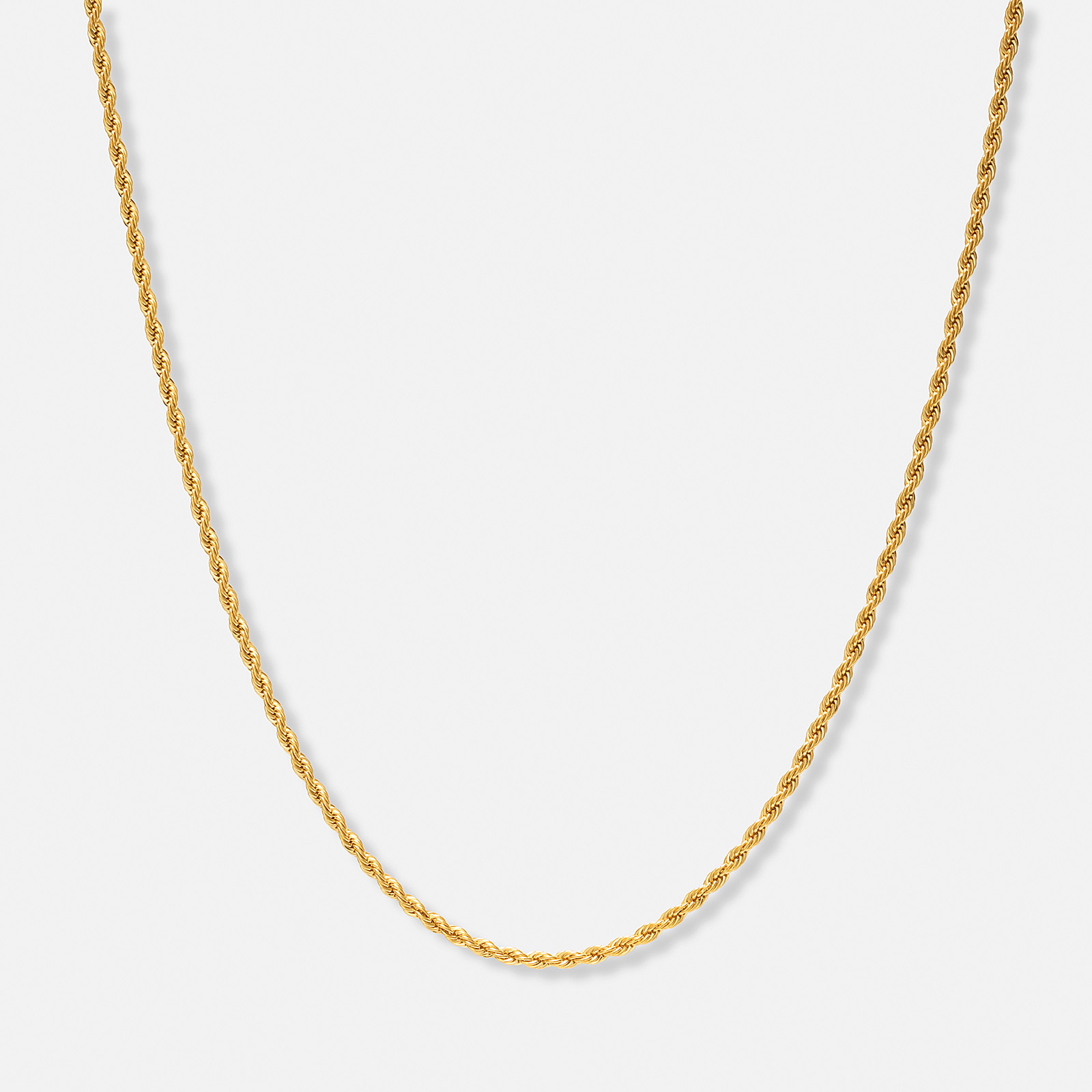 Guldpläterat stålhalsband replänk 2mm - 40+5cm