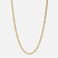 Guldpläterat stålhalsband figarolänk 4mm - 45+5cm