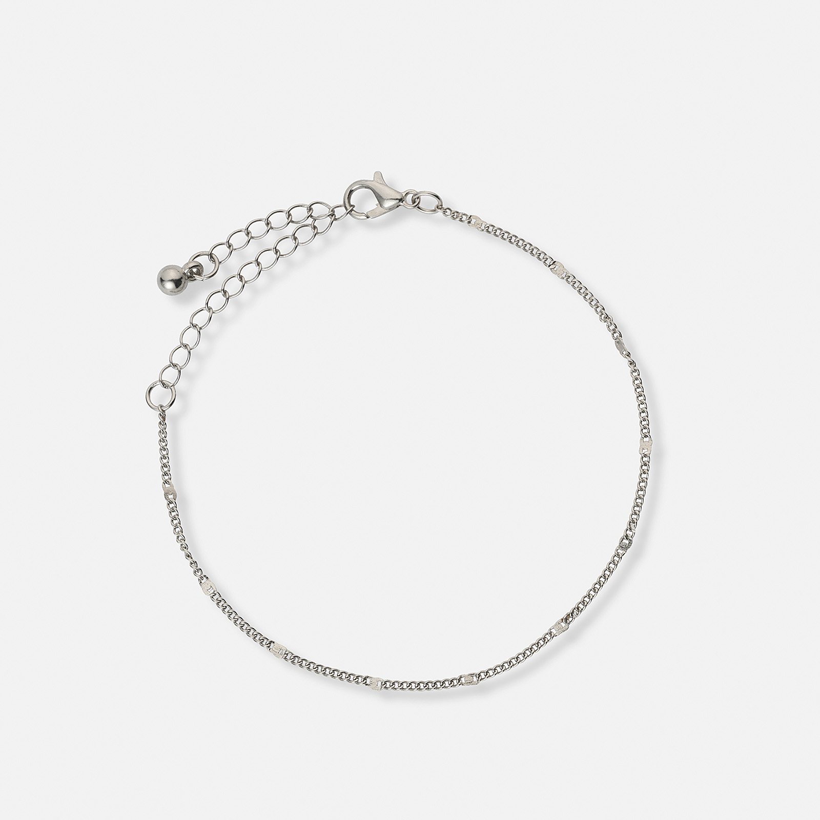 Regal damset metallband, silver/vit - 20 x25 mm