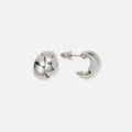 Silverfärgade örhängen, bred C-hoop - 15 mm