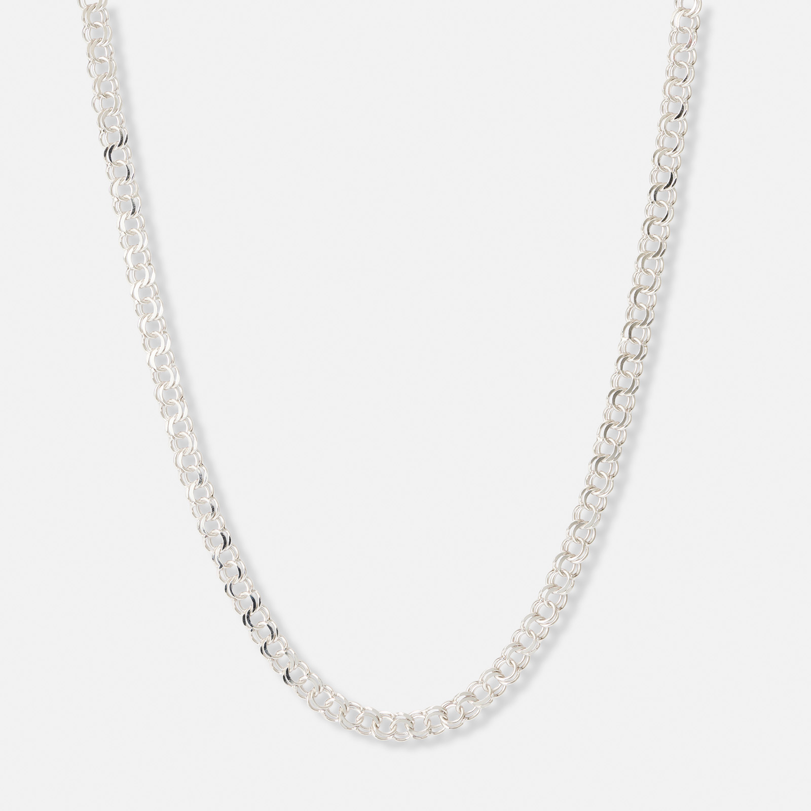 Halsband i silver, 5,5 mm bred bismarck - 45 cm