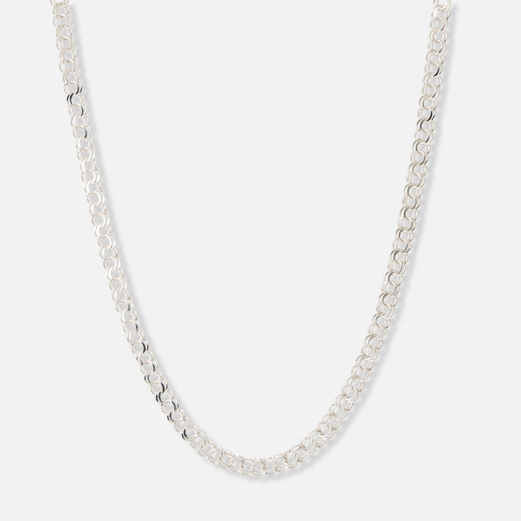 Halsband i silver, 5,5 mm bred bismarck - 45 cm